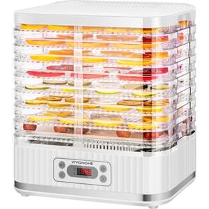 VIVOHOME Disidratatore Elettrico con 8 Alloggiamenti Disidratatore da 400W con Timer Digitale 72 Ore e Regolazione Della Temperatura per Frutta Verdura Carne Secca Erbe Manzo Funghi