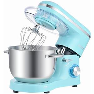 Kitchen in the box Impastatrice Planetaria, 6,2 Litri Impastatrice Professionale 1400W, 6 Velocità con Uncino Impastatore, Mescolatore e Frusta Sbattitrice (Blu)