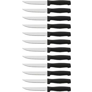 CUPERINOX Coltelli da tavolo in acciaio inox - Set professionale 12 pezzi con lama segata da 11 cm e manico ergonomico antiscivolo - per carne, verdure e pesce