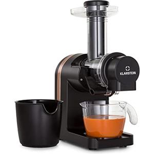 Klarstein Bella Elegance - Centrifuga per succhi di frutta, 200 W, 400 ml, senza BPA, base antiscivolo, funzionamento continuo massimo: ca. 20 minuti, facile da pulire, nero