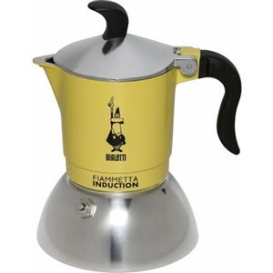 Bialetti Moka Fiammetta Induction 2 Tazze Gialla Caffettiera Adatta a Induzione