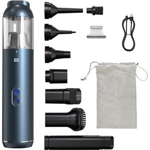 Minthouz Mini aspirapolvere auto, aspirapolvere portatile a batteria a forte aspirazione 15000PA con luce LED, ricarica rapida 2H QC 3.0， piccolo aspirabriciole senza fili per auto, casa, ufficio, angoli