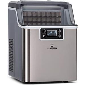 KLARSTEIN Macchina Ghiaccio 3.2L,Professionale,Fabbricatore Ghiaccio Secco fino a 20kg,Cubetti di Grandi e Piccole Dimensioni,Macchina Ghiaccio Casa Autopulente,Ice Maker,Acciaio Inox