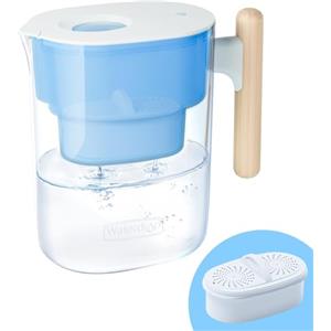 Waterdrop Chubby Caraffa Filtrante da 3,5 Litri Certificata NSF con 1 Filtro da 90 Giorni, Riduce il Piombo, il Fluoro, il Cloro e Altro, Senza BPA, Blu (Filtro di Ricambio: WD-PF-01A Plus)