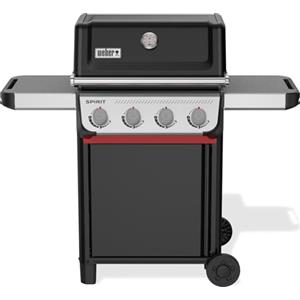 Weber Spirit E-410 barbecue a gas, 4 bruciatori, 51 x 46 cm superficie di cottura, griglia di mantenimento, termometro integrato, 2 ruote - Nero/Argento (1500888)