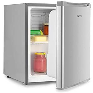 KLARSTEIN Scooby - Mini Frigorifero, Sistema EcoExcellence, Classe Energetica E, Volume 40 Litri, Regolatore di Temperatura, Ripiano Removibile, Vano Bottiglie fino a 2 Litri, 41 dB, Argento