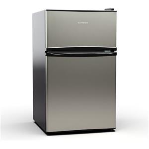 KLARSTEIN Big Daddy Cool - Frigorifero e Freezer Combinati, Frigorifero Combinato, ECOExcellence System, 2 Ripiani in Vetro di Sicurezza, Frigo da 61 L e Freezer da 25 L, 86 L, Argento