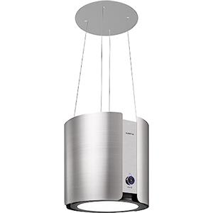 Klarstein Skyfall Smart - Cappa a Isola, Controllo Manuale o per App, 45 x 42 cm (ØxL), Sospesa, Ricircolo/Scarico, 3 Livelli, 402 m³/h, 200 W, Luce LED, Classe Energetica C, Argento