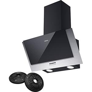 Ciarra CBCB6736C Cappa Aspirante Inclinata 60cm - Classe A++ - 350m³/h - 3 Velocità - Filtri a Carbone Inclusi - Scarico o Ricircolo - Nera