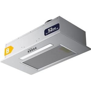 CIARRA CBCS5913D Cappa aspirante da incasso, larghezza 52 cm, 300 m³/h, cappa da incasso in acciaio inox, 3 livelli di potenza