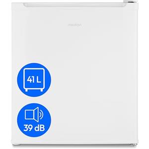 MEDION Mini frigorifero (con scomparto per il ghiaccio, capacità 41 litri, piccolo, piedini regolabili in altezza, per bevande a base di gelato, cerniera della porta intercambiabile, MD37724)