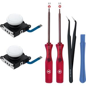 Tolesum Switch Joycon 3D Joystick Analogico Kit di Riparazione per NS Switch/Switch OLED Joy-con/Switch Lite Controller con Strumenti di Riparazione-Bianco-Non Compatibile con NS Switch 2.