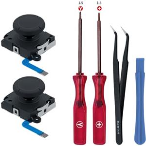 Tolesum Switch Joycon 3D Joystick Analogico Kit di Riparazione per NS Switch/Switch OLED Joy-Con/Switch Lite Controller con Strumenti di Riparazione-Nero-Non compatibile con NS Switch 2.