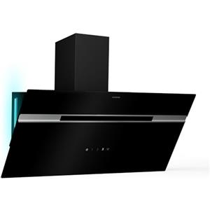 Klarstein Alina 60 Cappa Cucina - 600 m³/h, Touchscreen, Classe Energetica A, LED Retroilluminazione, Silenziosa 63 dB, 3 Livelli Potenza, Nero, Ricircolo & Canalizzazione