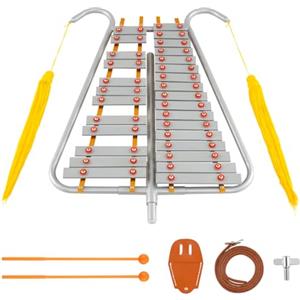 COSTWAY Glockenspiel a 29 Note, Xilofono da Marcia in Alluminio con Maniglia Regolabile, 2 Bacchette e Cinture, Set Strumento a Percussione Portabile per Adulti e Principianti