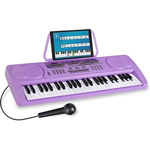 McGrey BK-4910VT Keyboard - Keyboard per Bambini con 49 Tasti - Keyboard per Principianti con 16 Suoni e 10 Ritmi - Piano con Funzione di Apprendimento, Microfono per Canto e Leggio - Viola