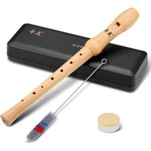 Fentar Flauto Dolce Legno, Soprano in Do, Scuola Elementare e Medie in Stile Tedesco, Bambini Principianti, Flauti a 8 Fori Design Staccabile, con Scovolino e Scatola Regalo