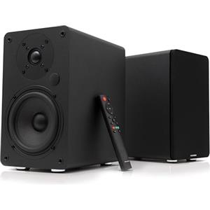 VULKKANO A5 ARC Cassa Amplificata con Woofer da 5,25", Bluetooth 5.0, HDMI ARC, Optica, RCA, USB, con Uscita Subwoofer, Casse Monitor HiFi con Design Elegante, Colore Nero