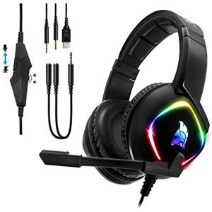 EMPIRE GAMING - Cuffie Gamer Dark Rainbow G-HD10 - Compatibile con Console di gioco PS4, PS5, Smartphone,Tablet,PC,Mac - Audio stereo ad alta definizione - Microfono flessibile omnidirezionale