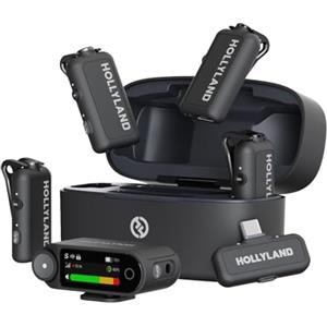Hollyland LARK MAX 2 Combo - Versione per 4 Persone, Microfono Lavalier Wireless, Su Misura per Scenari di Ripresa con Più Persone, per Fotocamera, iPhone, Android(4TX+2RX+Custodia di Ricarica)