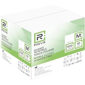 R MOVE RMOVE 1000 guanti in Nitrile Bianchi S senza polvere, senza lattice, ipoallergenici, 10 box da 100 guanti monouso per Estetisti, Tatuatori, Ambiti Medici