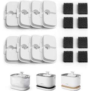 PETLIBRO Filtro Fontanella per Gatti, 8 Filtro di Ricambio per Fontana per Gatti Dockstream PLWF005, PLWF115, PLWF105, Filtro con Filtrazione Verticale per Fontanella Gatto Fontana Gatto