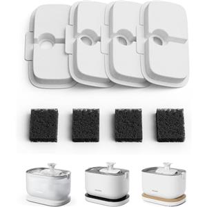 PETLIBRO Filtro Fontanella per Gatti, 4 Filtro di Ricambio per Fontana per Gatti Dockstream PLWF005, PLWF115, PLWF105, Filtro con Filtrazione Verticale per Fontanella Gatto Fontana Gatto