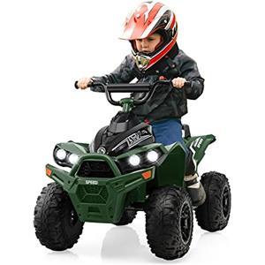 RELAX4LIFE Macchina Elettrica per Bambini, Veicolo a Batteria 12V con Luci LED, 2 Velocità, Clacson, Musica, Sedile Ampio, Veicolo Giocattolo a 4 Ruote per Bambini e Bambine 3 Anni + (VERDE)