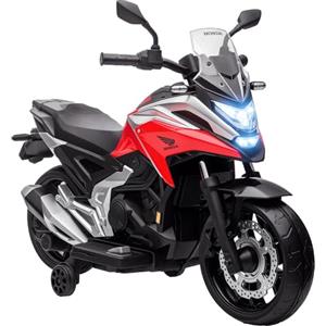 AIYAPLAY Moto Elettrica per Bambini 3-6 Anni Licenza Honda con Fari, Musica e Rotelle, Moto Giocattolo in PP e Metallo, 107x46x75 cm, Rosso