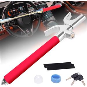 Turnart Blocca Sterzo per Auto, Auto Realizzato In Acciaio Inossidabile Con 3 Chiavi