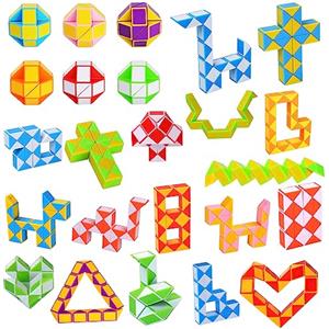 Ainiv 24Pz Mini Cubo di Serpente Giocattolo, Gadget Compleanno Bambini, 24 Blocchi Giocattolo Twist Cubo Puzzle, per Festa Compleanno Regalini Bambini Invitati Idea, Colore Casuale