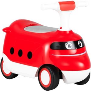 COSTWAY Macchina Cavalcabile per Bambini, Auto a Spinta con Clacson e Vano Portaoggetti Sotto Sedile, Ruote Resistenti, Macchina a Forma di Treno per Bambini da 19-36 Mesi (Rosso)