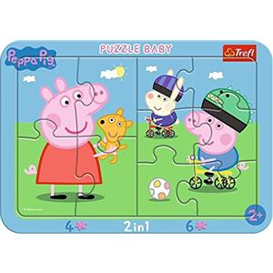 Trefl, Puzzle Con Cornice Baby, Peppa Pig, Peppa Pig Felice, Per Bambini Da 2 Anni