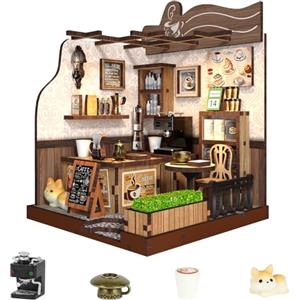 Aolso Kit di Caffè Miniature, DIY Kit di Casa Miniatures, Creativo per Realizzare Case delle bambole, Regalo di Compleanno per Bambini e Adulti-Caffè