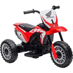 HOMCOM Moto da Cross Elettrica per Bambini Licenza Honda CRF450RL a 3 Ruote con Clacson, Moto Giocattolo in PP e Metallo, 71x40.5x43.5 cm, Rosso
