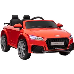 HOMCOM Macchina Elettrica per Bambini 3-5 Anni 12V 3Km/h Licenza AUDI TT, Auto Elettrica per Bambini con 2 Motori, Telecomando 2.4G, Clacson, Musica e Fari LED, Rosso