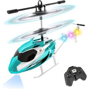 Handwell Elicottero telecomandato bambini,elicottero giocattolo RC 2.4G con luce LED,elicottero da interno telecomandato,3.5 canali,posizionato in altezza,regalo di Natale e compleanno per bambini e ragazzi