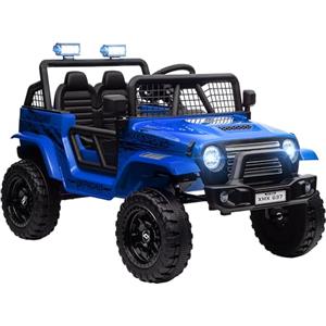 AIYAPLAY Macchina per Bambini Fuoristrada 12V con Doppio Motore, Auto Elettrica per Bambini 3-6 Anni con Telecomando, Luci e Musica, Blu