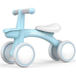 Umatoll Bicicletta Senza Pedali per 1 Anni, Bicicletta Equilibrio per Bambini 12-24 Mesi con Cestino, Giocattolo per Bici per i più Piccoli Baby, Primo Regalo di Compleanno (Azzurro)