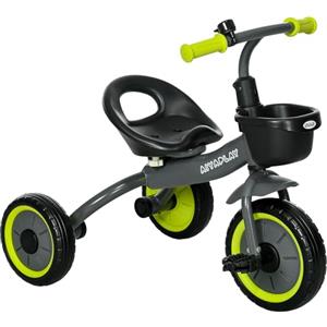 AIYAPLAY Triciclo per Bambini da 2-5 Anni con Seduta Regolabile, Bicicletta per Bambini con Cestino e Campanello, 70.5x53x58 cm, Nero