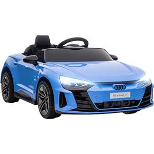 HOMCOM AUDI RS Macchina Elettrica per Bambini 3-5 Anni 12V Doppio Motori, Auto Elettrica per Bambini 3-5km/h con Cintura di Sicurezza, Telecomando, Sospensioni, Musica, Luci LED e Clacson, Blu