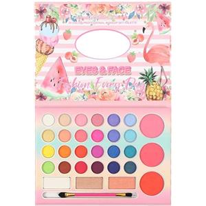 HISUNBEN Set di trucchi per ragazze, giocattoli per il trucco per bambini, atossici, con 3 pennelli lavabili,C'è uno specchio, spettacoli teatrali,Halloween (30 colori)