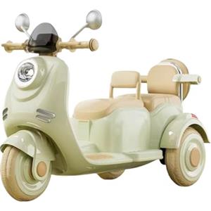 MAGIC SELECT Veicolo in Stile Vespa per Bambini a 2 Posti. Moto Elettrica con Telecomando, Acceleratore a Pedale e 2 Portaoggetti. Moto Elettrico con Musica, Bluetooth e Luci, Batteria 6 V, Caricabatterie Incluso.