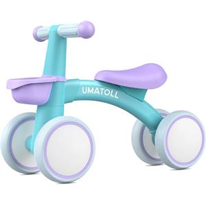 Umatoll Bicicletta Senza Pedali per 1 Anni, Bicicletta Equilibrio per Bambini 12-24 Mesi con Cestino, Giocattolo per Bici per i più Piccoli Baby, Primo Regalo di Compleanno (Viola Blu)