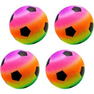MAGIC SELECT 4 Palline in PVC Giocattolo per Bambini. Pallone da Calcio Gonfiabile con Arcoíris. Palla Morbida per Bambini. Pallone da Gioco, Parco, Piscina, Vacanze. Diametro 23cm