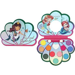 HISUNBEN Set di trucchi per ragazze, giocattoli per il trucco per bambini, atossici, con 3 pennelli lavabili,C'è uno specchio, spettacoli teatrali,Halloween (12 Colori -2)