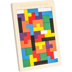 EACHHAHA Puzzle in Legno Scatola Giocattoli, Rompicapi Blocco Puzzle in Legno, Puzzle educativi Giocattoli, Tangram Puzzle per Bambini 3 4 5 6 anni