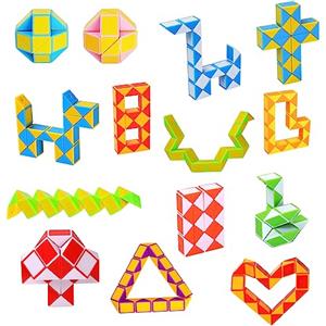 Ainiv 14Pz Mini Cubo di Serpente Giocattolo, Gadget Compleanno Bambini, 24 Blocchi Giocattolo Twist Cubo Puzzle, per Festa Compleanno Regalini Bambini Invitati Idea, Colore Casuale