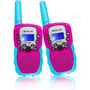 Retevis RT388 Giocattolo per 4-12 Anni, Walkie Talkie Bambini con 8CH Torcia LCD Retroilluminata Campeggio, Natale Regali di Compleanno per Ragazzi Ragazze Giochi, Famiglia (Blu-rosa, 1 Paio)
