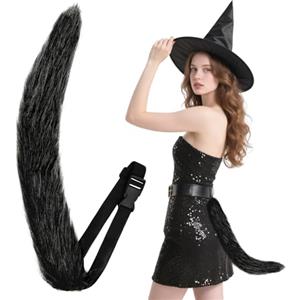 BSBUY Coda di Volpe Lunga, Coda di Volpe Lunga, Costume da Volpe in Pelliccia Sintetica, Faux Fur Fox Costume Coda Adulto Bambini, Coda di Animale Accessori per Halloween Natale Cosplay e Feste